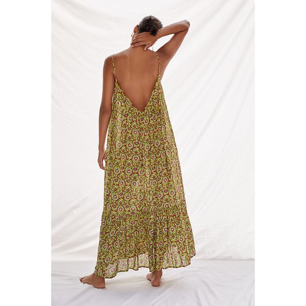 Anthropologie Flounced Maxi Lounge Dress - Picture 4 of 7